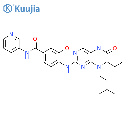Benzamide,4-[[7-ethyl-5,6,7,8-tetrahydro-5-methyl-8-(3-methylbutyl)-6-oxo-2-pteridinyl]amino]-3-methoxy-N-3-pyridinyl- structure