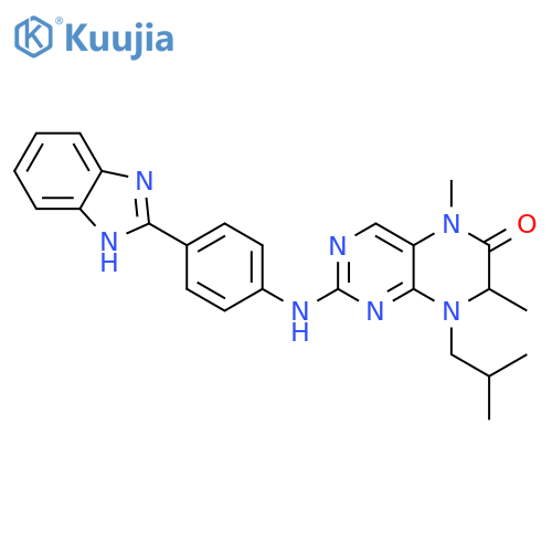 6(5H)-Pteridinone,2-[[4-(1H-benzimidazol-2-yl)phenyl]amino]-7,8-dihydro-5,7-dimethyl-8-(2-methylpropyl)- structure