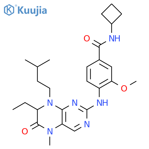 Benzamide,N-cyclobutyl-4-[[(7R)-7-ethyl-5,6,7,8-tetrahydro-5-methyl-8-(3-methylbutyl)-6-oxo-2-pteridinyl]amino]-3-methoxy- structure