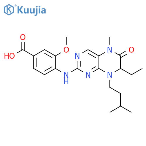 Benzoic acid,4-[[7-ethyl-5,6,7,8-tetrahydro-5-methyl-8-(3-methylbutyl)-6-oxo-2-pteridinyl]amino]-3-methoxy- structure
