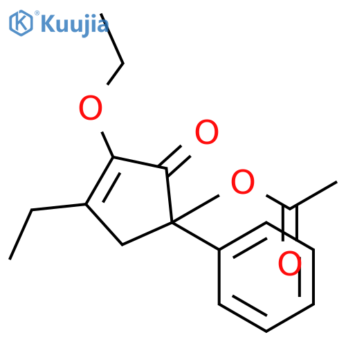 2-Cyclopenten-1-one, 5-(acetyloxy)-2-ethoxy-3-ethyl-5-phenyl- structure