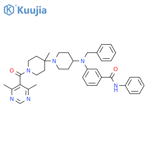 Benzamide,3-[[1'-[(4,6-dimethyl-5-pyrimidinyl)carbonyl]-4'-methyl[1,4'-bipiperidin]-4-yl](phenylmethyl)amino]-N-phenyl- structure