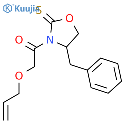 2-Oxazolidinethione, 4-(phenylmethyl)-3-[(2-propenyloxy)acetyl]-, (4S)- structure