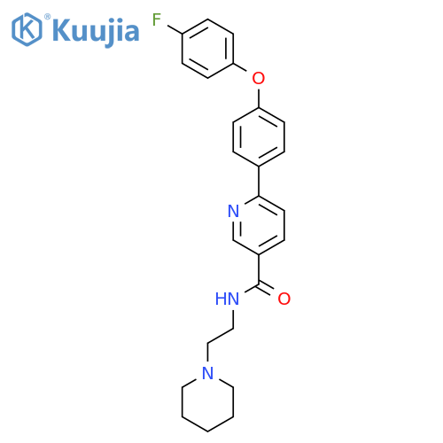 3-Pyridinecarboxamide,6-[4-(4-fluorophenoxy)phenyl]-N-[2-(1-piperidinyl)ethyl]- structure