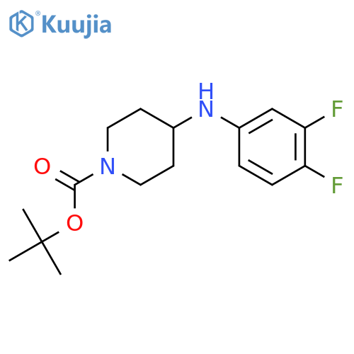1-Piperidinecarboxylic acid, 4-[(3,4-difluorophenyl)amino]-,1,1-dimethylethyl ester structure