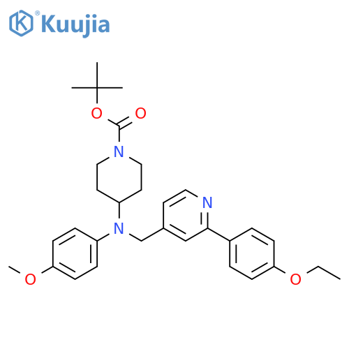 1-Piperidinecarboxylic acid,4-[[[2-(4-ethoxyphenyl)-4-pyridinyl]methyl](4-methoxyphenyl)amino]-,1,1-dimethylethyl ester structure
