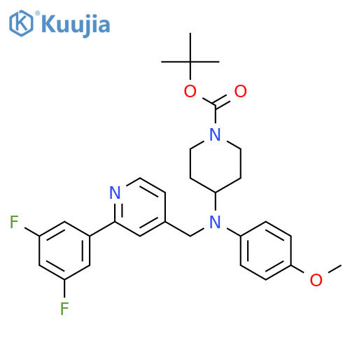 1-Piperidinecarboxylic acid,4-[[[2-(3,5-difluorophenyl)-4-pyridinyl]methyl](4-methoxyphenyl)amino]-,1,1-dimethylethyl ester structure