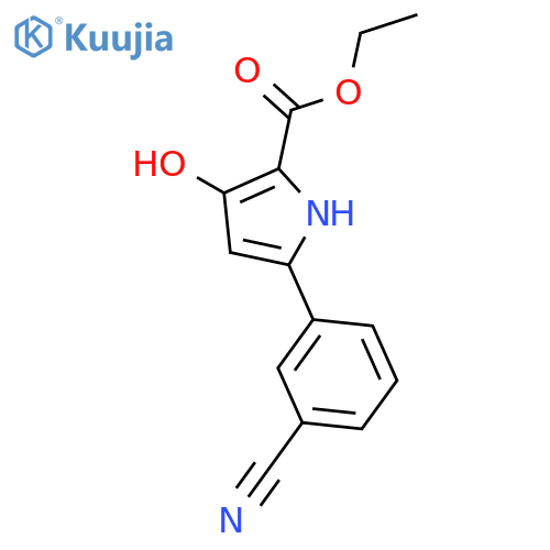 1H-Pyrrole-2-carboxylic acid, 5-(3-cyanophenyl)-3-hydroxy-, ethyl ester structure