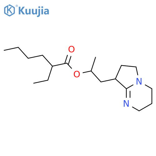 Hexanoic acid, 2-ethyl-,2-(2,3,4,6,7,8-hexahydropyrrolo[1,2-a]pyrimidin-8-yl)-1-methylethyl ester structure