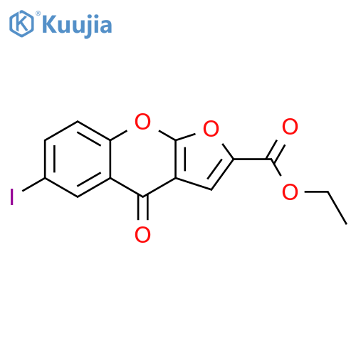 4H-Furo[2,3-b][1]benzopyran-2-carboxylic acid, 6-iodo-4-oxo-, ethylester structure