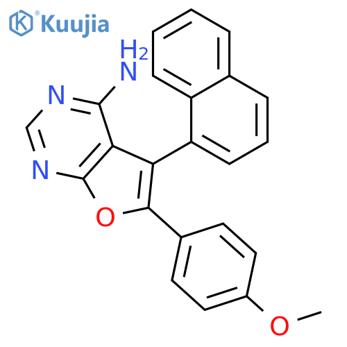 Furo[2,3-d]pyrimidin-4-amine, 6-(4-methoxyphenyl)-5-(1-naphthalenyl)- structure