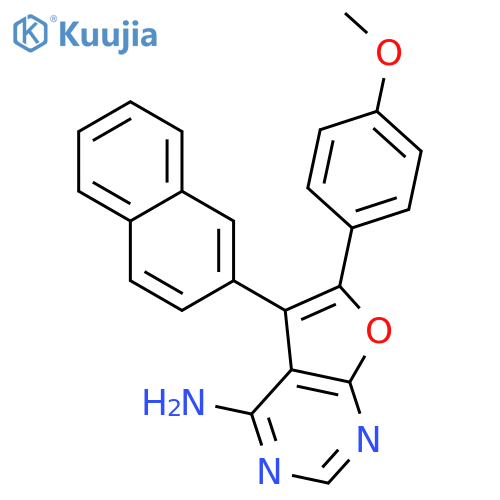 Furo[2,3-d]pyrimidin-4-amine, 6-(4-methoxyphenyl)-5-(2-naphthalenyl)- structure