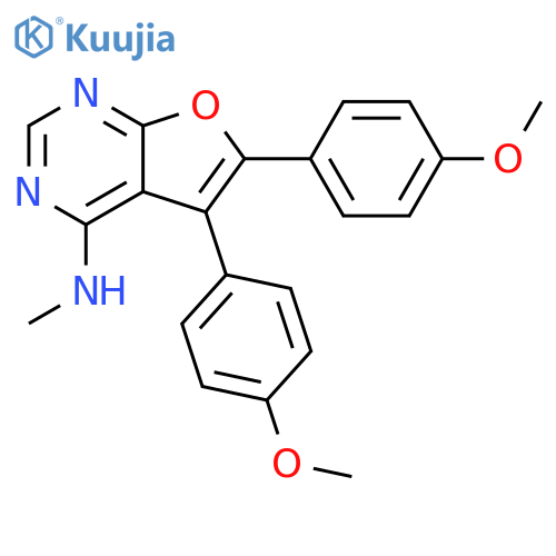 Furo[2,3-d]pyrimidin-4-amine, 5,6-bis(4-methoxyphenyl)-N-methyl- structure