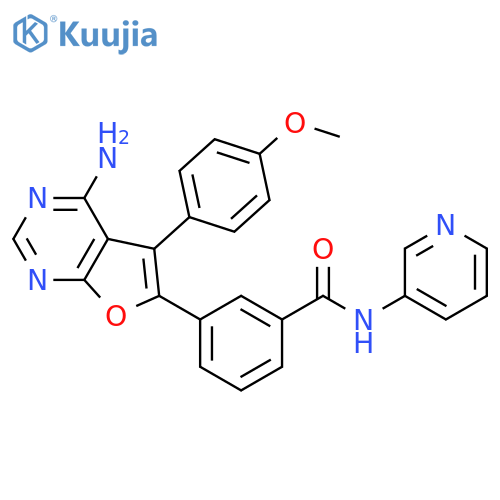 Benzamide,3-[4-amino-5-(4-methoxyphenyl)furo[2,3-d]pyrimidin-6-yl]-N-3-pyridinyl- structure