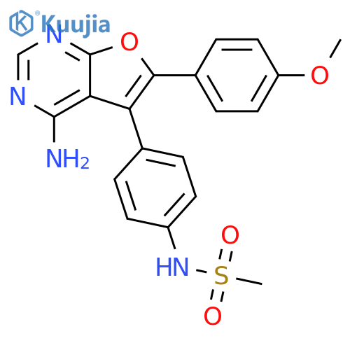 Methanesulfonamide,N-[4-[4-amino-6-(4-methoxyphenyl)furo[2,3-d]pyrimidin-5-yl]phenyl]- structure