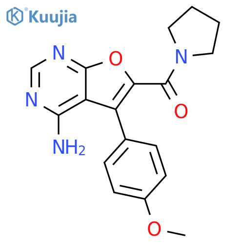 Pyrrolidine,1-[[4-amino-5-(4-methoxyphenyl)furo[2,3-d]pyrimidin-6-yl]carbonyl]- structure