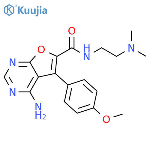 Furo[2,3-d]pyrimidine-6-carboxamide,4-amino-N-[2-(dimethylamino)ethyl]-5-(4-methoxyphenyl)- structure