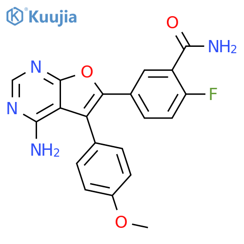 Benzamide,5-[4-amino-5-(4-methoxyphenyl)furo[2,3-d]pyrimidin-6-yl]-2-fluoro- structure