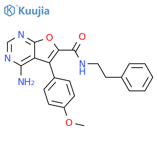 Furo[2,3-d]pyrimidine-6-carboxamide,4-amino-5-(4-methoxyphenyl)-N-(2-phenylethyl)- structure