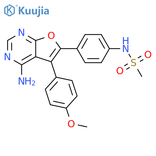 Methanesulfonamide,N-[4-[4-amino-5-(4-methoxyphenyl)furo[2,3-d]pyrimidin-6-yl]phenyl]- structure