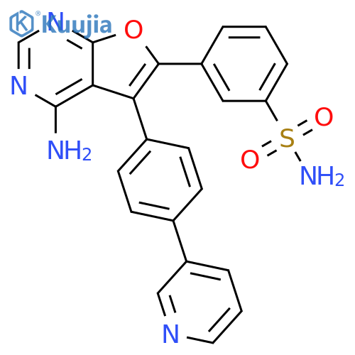Benzenesulfonamide,3-[4-amino-5-[4-(3-pyridinyl)phenyl]furo[2,3-d]pyrimidin-6-yl]- structure