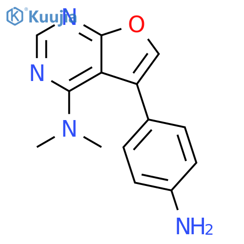 Furo[2,3-d]pyrimidin-4-amine, 5-(4-aminophenyl)-N,N-dimethyl- structure