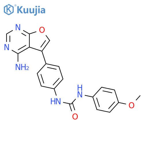 Urea,N-[4-(4-aminofuro[2,3-d]pyrimidin-5-yl)phenyl]-N'-(4-methoxyphenyl)- structure
