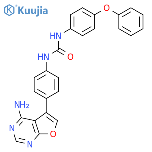 Urea,N-[4-(4-aminofuro[2,3-d]pyrimidin-5-yl)phenyl]-N'-(4-phenoxyphenyl)- structure