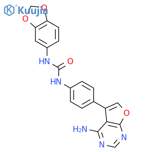 Urea,N-[4-(4-aminofuro[2,3-d]pyrimidin-5-yl)phenyl]-N'-1,3-benzodioxol-5-yl- structure