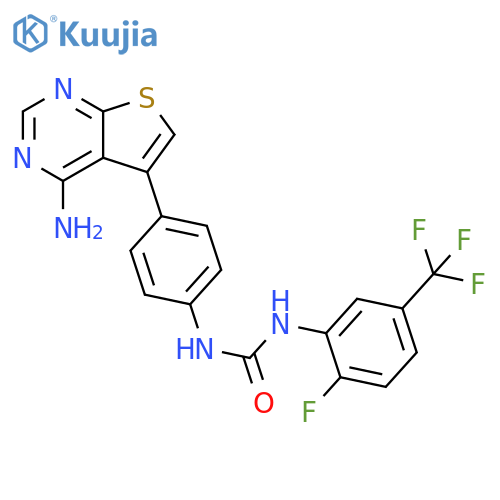 Urea,N-[4-(4-aminothieno[2,3-d]pyrimidin-5-yl)phenyl]-N'-[2-fluoro-5-(trifluoromethyl)phenyl]- structure