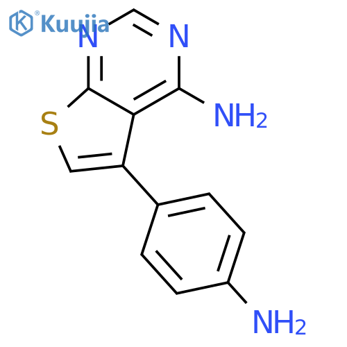Thieno[2,3-d]pyrimidin-4-amine, 5-(4-aminophenyl)- structure
