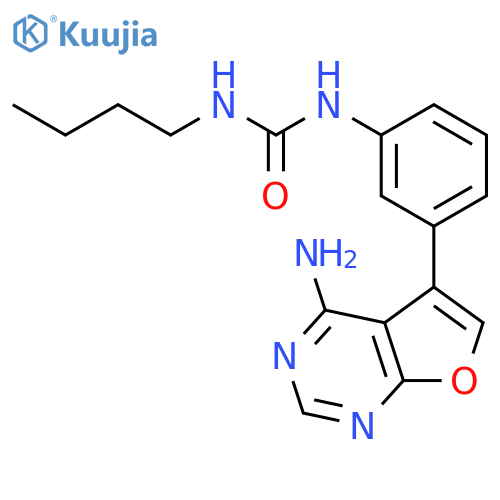 Urea, N-[3-(4-aminofuro[2,3-d]pyrimidin-5-yl)phenyl]-N'-butyl- structure