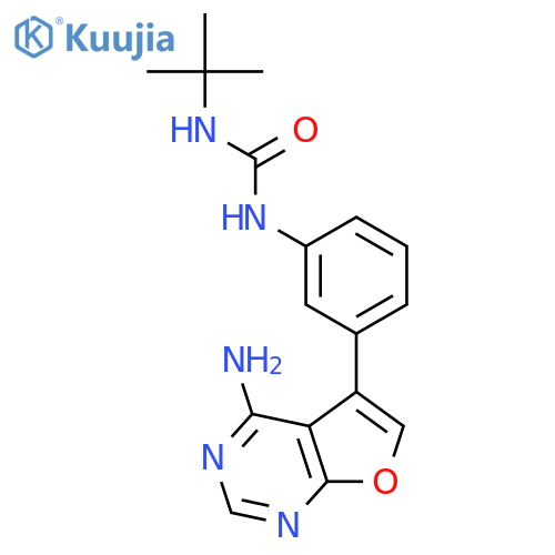 Urea,N-[3-(4-aminofuro[2,3-d]pyrimidin-5-yl)phenyl]-N'-(1,1-dimethylethyl)- structure