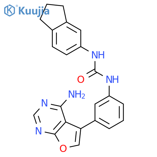Urea,N-[3-(4-aminofuro[2,3-d]pyrimidin-5-yl)phenyl]-N'-(2,3-dihydro-1H-inden-5-yl)- structure