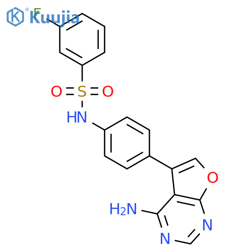 Benzenesulfonamide,N-[4-(4-aminofuro[2,3-d]pyrimidin-5-yl)phenyl]-3-fluoro- structure
