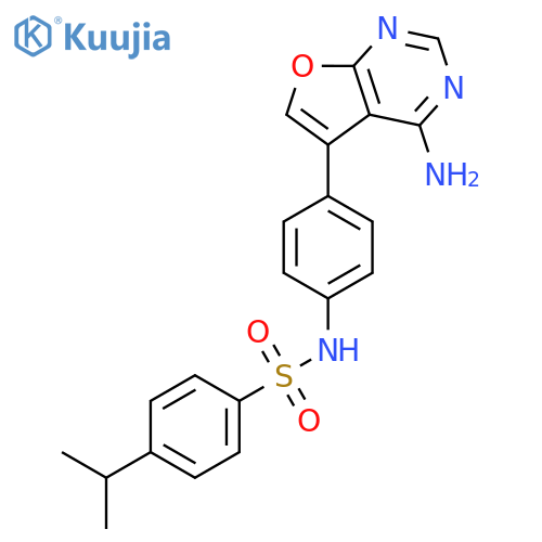Benzenesulfonamide,N-[4-(4-aminofuro[2,3-d]pyrimidin-5-yl)phenyl]-4-(1-methylethyl)- structure