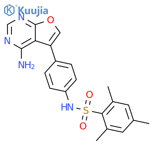 Benzenesulfonamide,N-[4-(4-aminofuro[2,3-d]pyrimidin-5-yl)phenyl]-2,4,6-trimethyl- structure