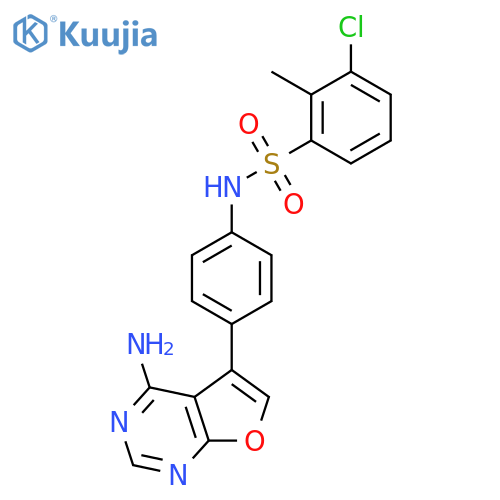 Benzenesulfonamide,N-[4-(4-aminofuro[2,3-d]pyrimidin-5-yl)phenyl]-3-chloro-2-methyl- structure