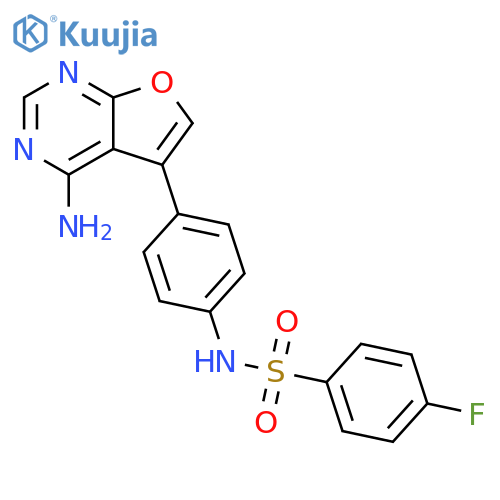 Benzenesulfonamide,N-[4-(4-aminofuro[2,3-d]pyrimidin-5-yl)phenyl]-4-fluoro- structure