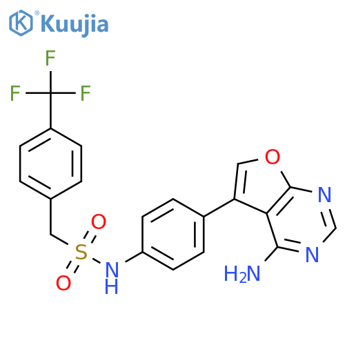 Benzenemethanesulfonamide,N-[4-(4-aminofuro[2,3-d]pyrimidin-5-yl)phenyl]-4-(trifluoromethyl)- structure
