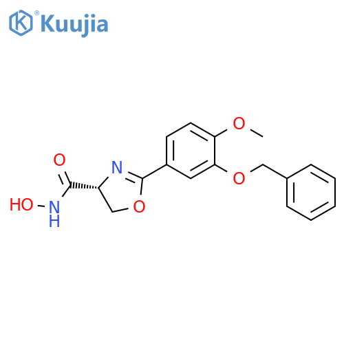 4-Oxazolecarboxamide,4,5-dihydro-N-hydroxy-2-[4-methoxy-3-(phenylmethoxy)phenyl]-, (4R)- structure