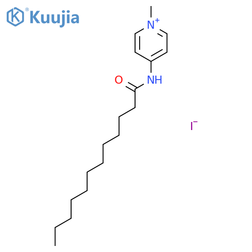 Pyridinium, 1-methyl-4-[(1-oxododecyl)amino]-, iodide structure