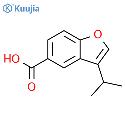 5-Benzofurancarboxylic acid, 3-(1-methylethyl)- structure