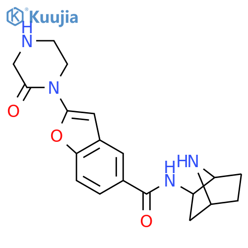 5-Benzofurancarboxamide,N-(1S,2R,4R)-7-azabicyclo[2.2.1]hept-2-yl-2-(2-oxo-1-piperazinyl)- structure