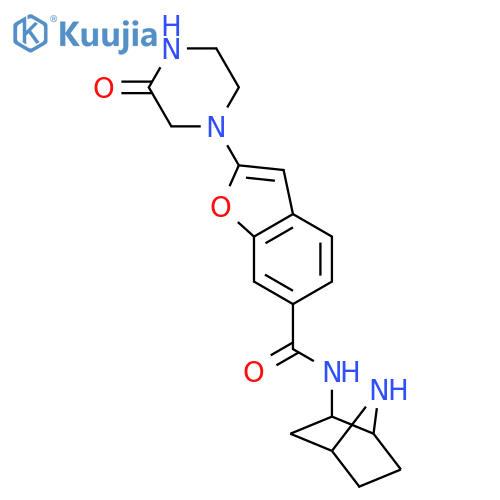 6-Benzofurancarboxamide,N-(1S,2R,4R)-7-azabicyclo[2.2.1]hept-2-yl-2-(3-oxo-1-piperazinyl)- structure