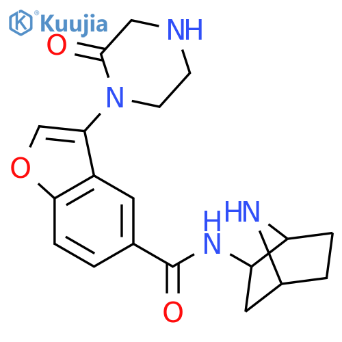 5-Benzofurancarboxamide,N-(1S,2R,4R)-7-azabicyclo[2.2.1]hept-2-yl-3-(2-oxo-1-piperazinyl)- structure