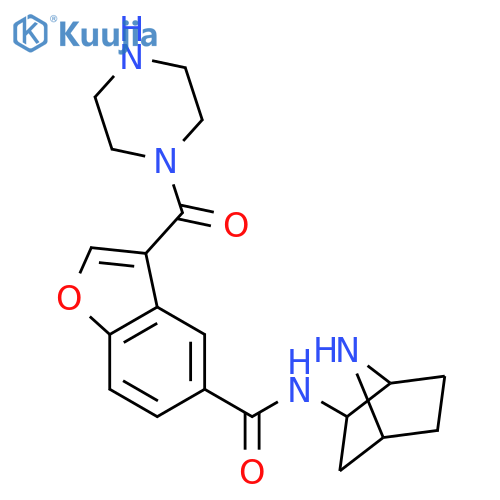 5-Benzofurancarboxamide,N-(1S,2R,4R)-7-azabicyclo[2.2.1]hept-2-yl-3-(1-piperazinylcarbonyl)- structure