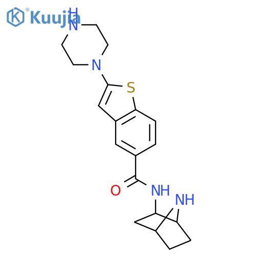 Benzo[b]thiophene-5-carboxamide,N-(1S,2R,4R)-7-azabicyclo[2.2.1]hept-2-yl-2-(1-piperazinyl)- structure