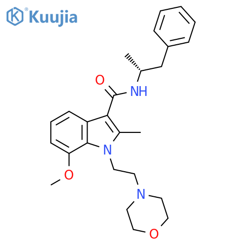 1H-Indole-3-carboxamide,7-methoxy-2-methyl-N-[(1R)-1-methyl-2-phenylethyl]-1-[2-(4-morpholinyl)ethyl]- structure