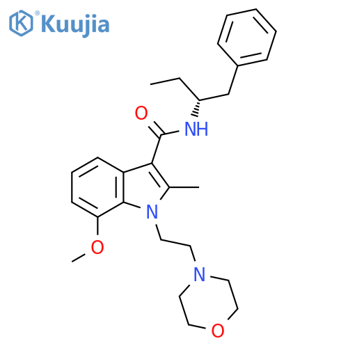 1H-Indole-3-carboxamide,7-methoxy-2-methyl-1-[2-(4-morpholinyl)ethyl]-N-[(1R)-1-(phenylmethyl)propyl]- structure